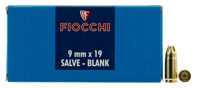 Fiocchi Pistol Blank 9mm Luger Blank 0 Grain 50 Rounds