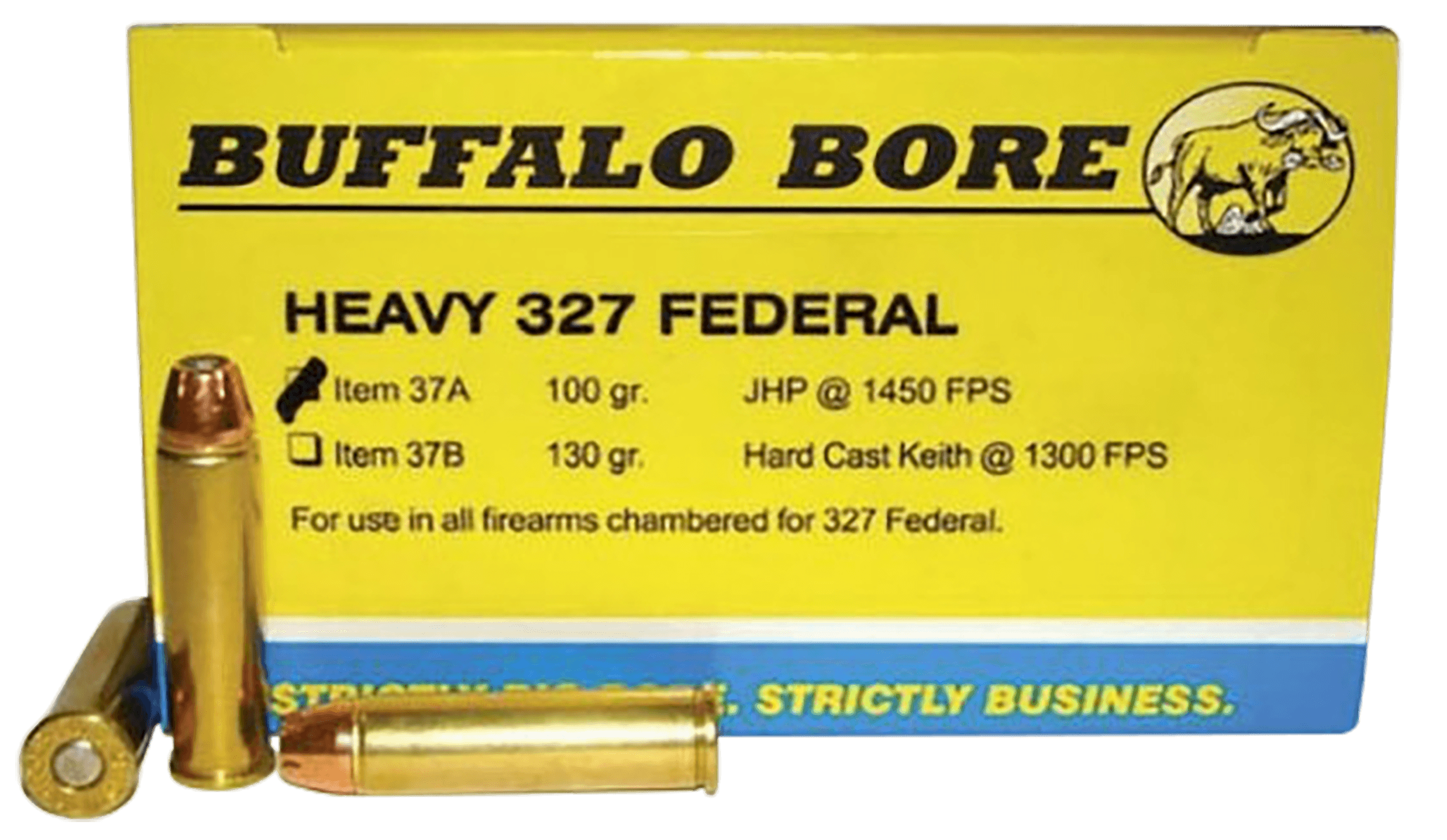 Buffalo Bore Ammunition 37A20 Heavy Strictly Business 327Federal Mag 100gr Jacket Hollow Point 20 Rounds