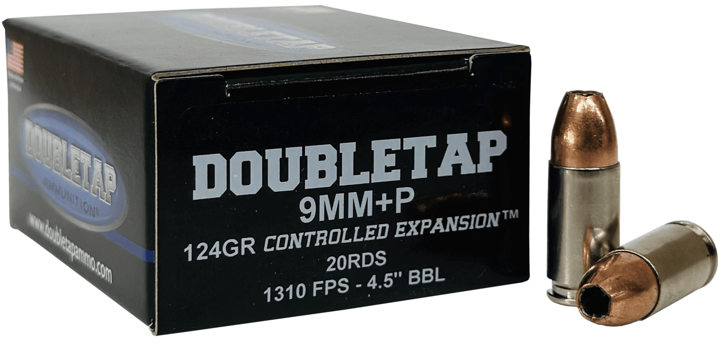 DoubleTap Ammunition 9MM124HP20   9mm+P 124gr Controlled Expansion JHP 20 Rounds