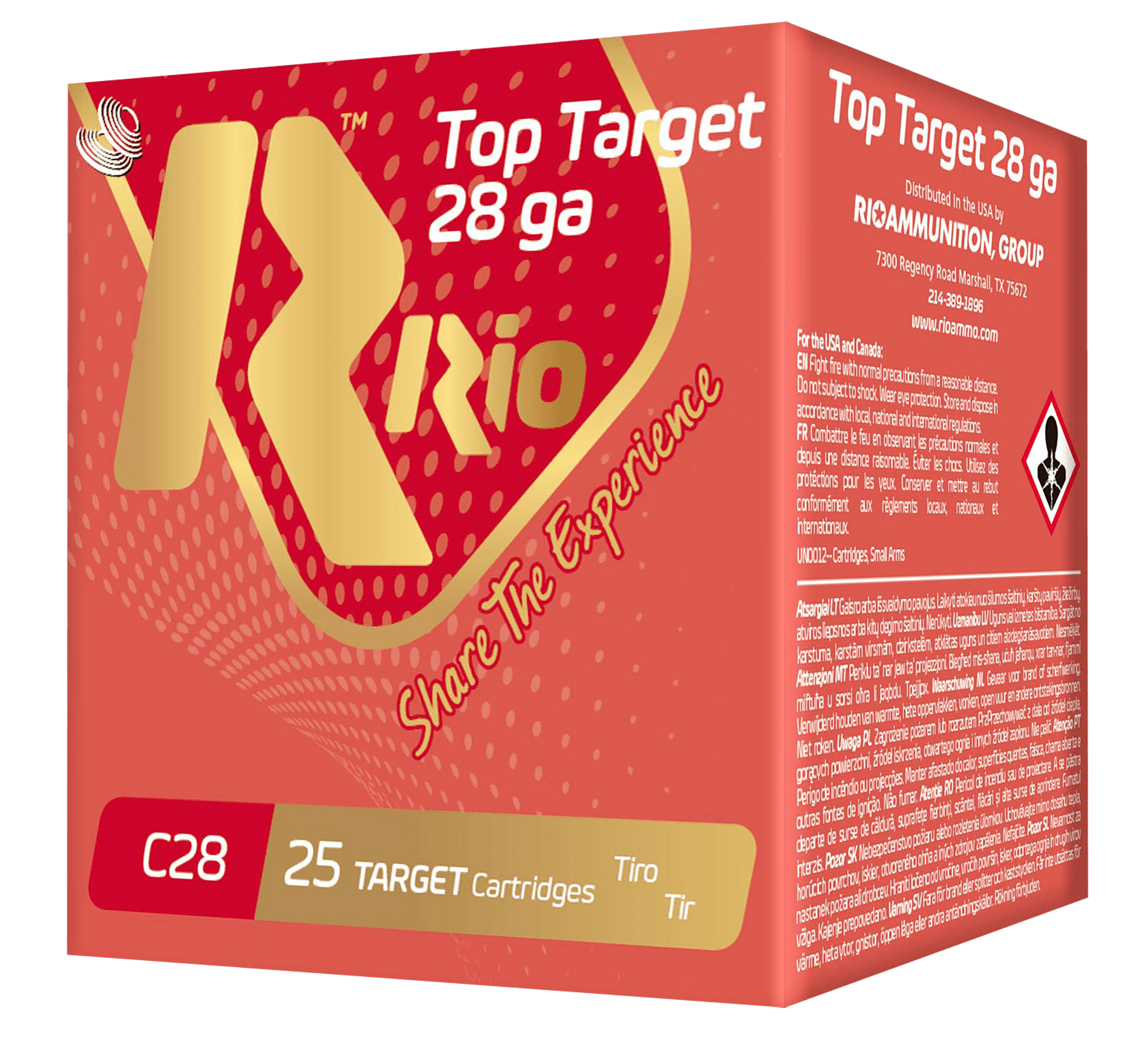 Rio Ammunition RC289 Top Target  28 Gauge 2.75" 3/4 oz 9 Shot 25 Rounds