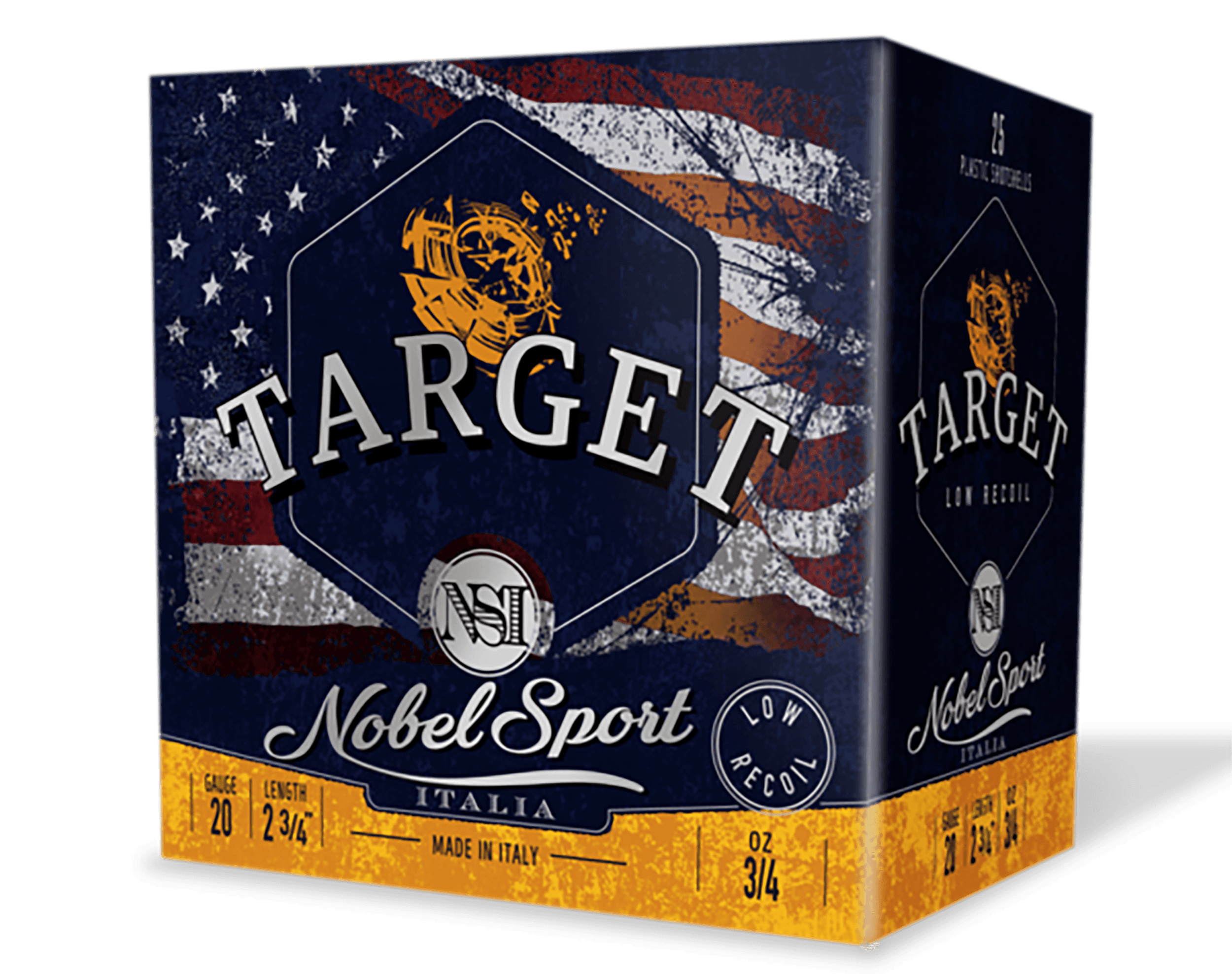 Nobel/eurosports Llc ANSLR208 Target Low Recoil 20Gauge 2.75" 3/4oz 8Shot 25 Rounds