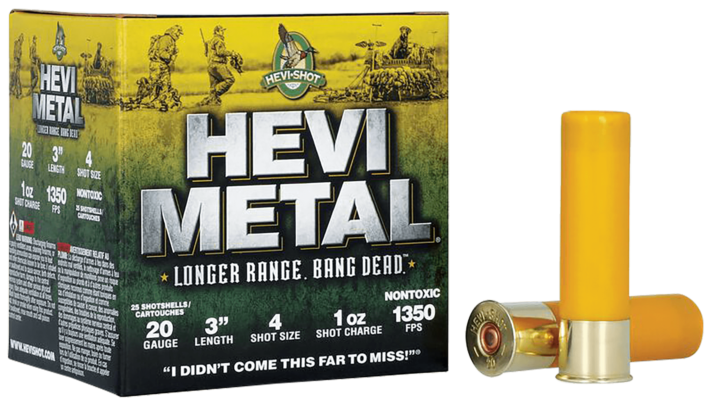 HEVI-Metal HS39004 HEVI-Metal Longer Range 20Gauge 3" 1oz 4Shot 25 Rounds