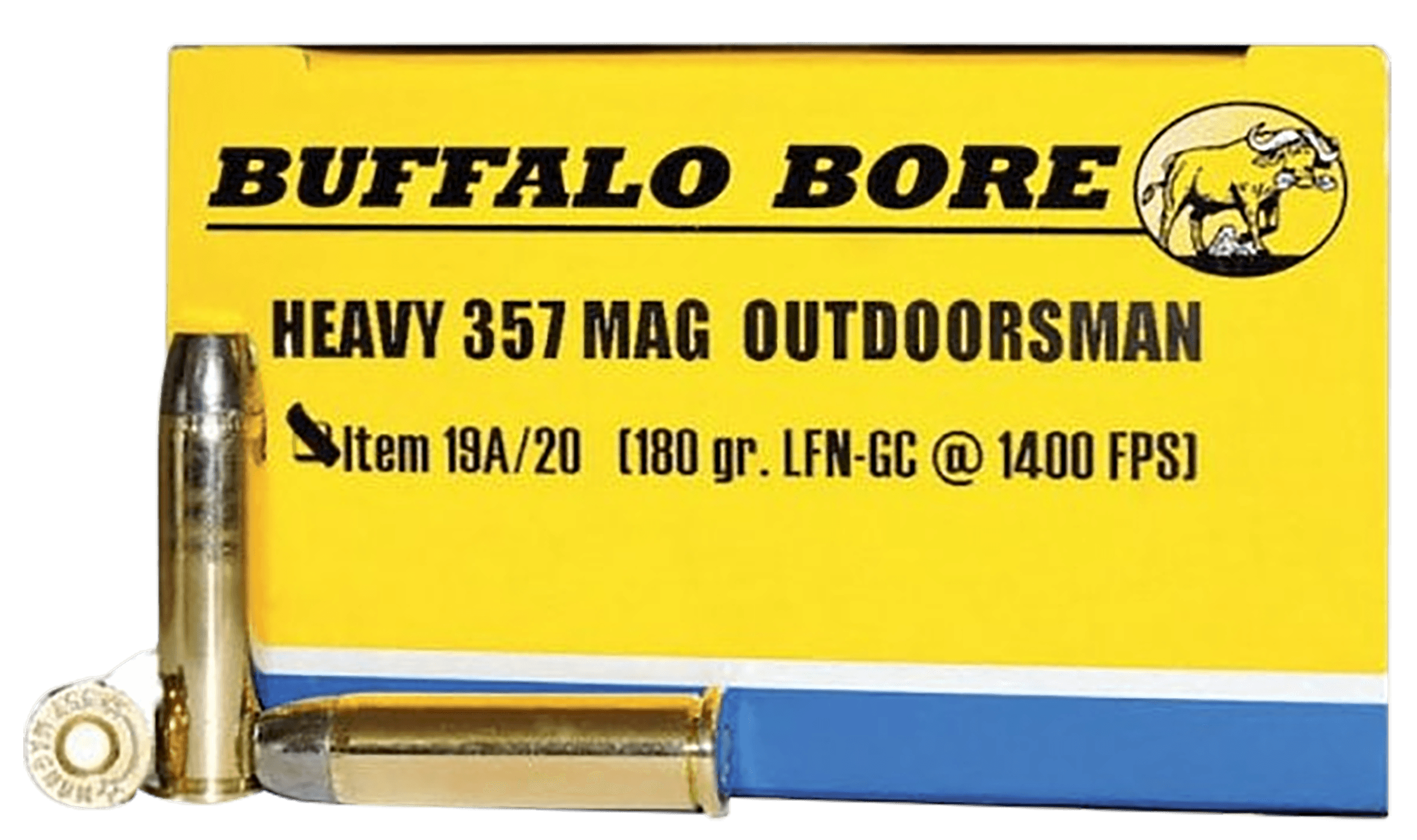 Buffalo Bore Ammunition 19A20 Outdoorsman Strictly Business 357Mag 180gr Hard Cast Flat Nose 20 Rounds