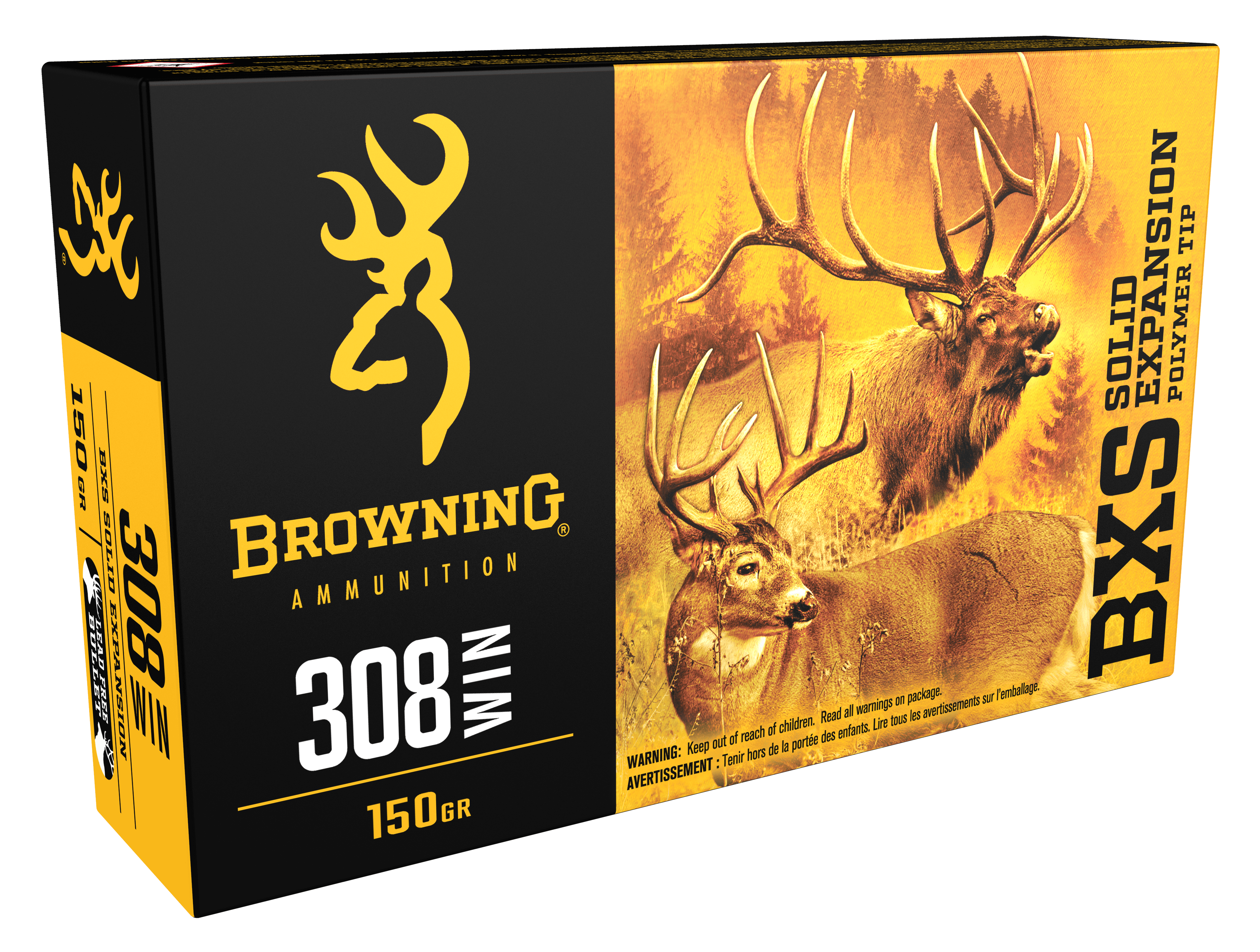 Browning BXS Copper Expansion 308 Winchester Lead Free Solid Expansion 150 Grain 20 Rounds