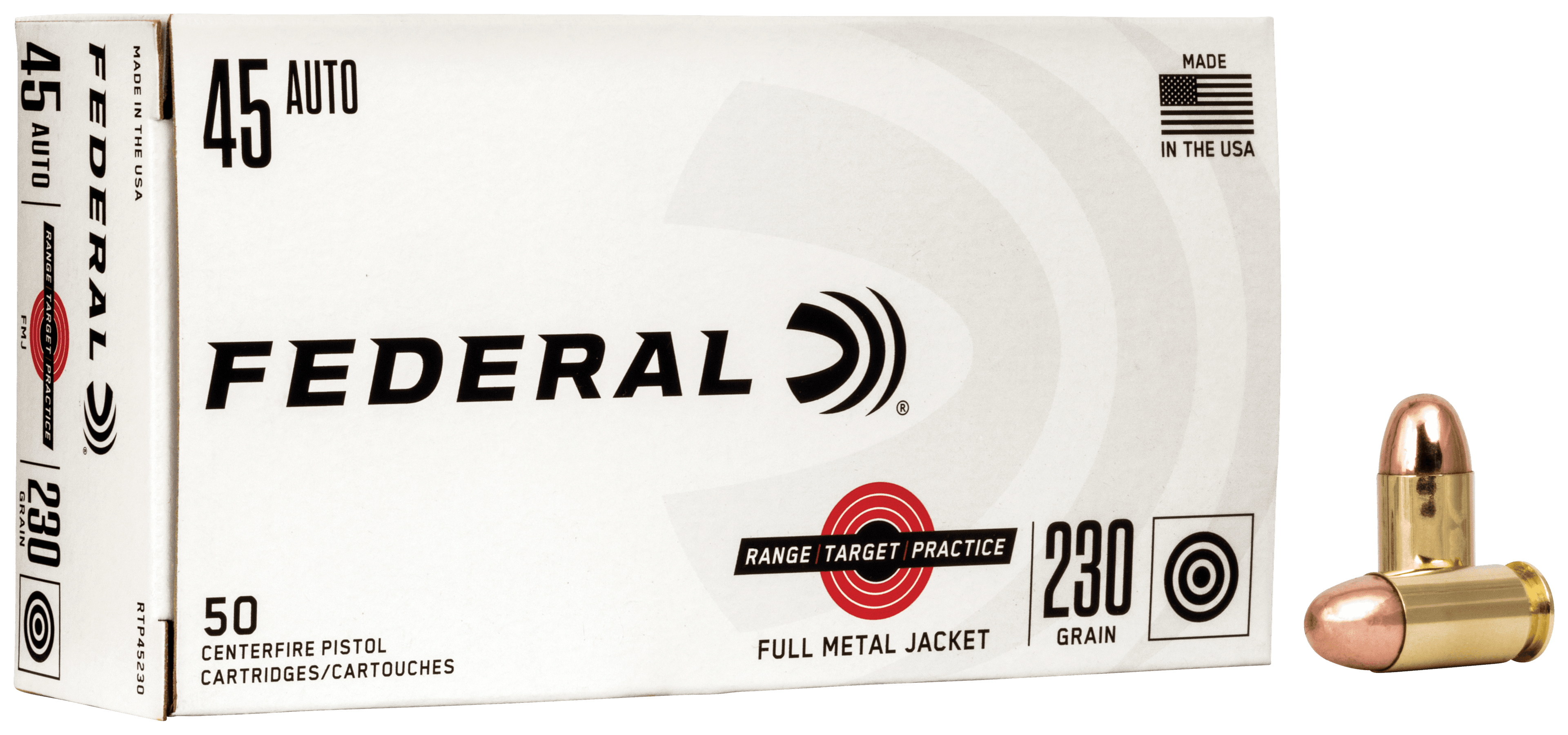 Federal RTP45230 45 ACP Full Metal Jacket 230 Grain 50 Rounds