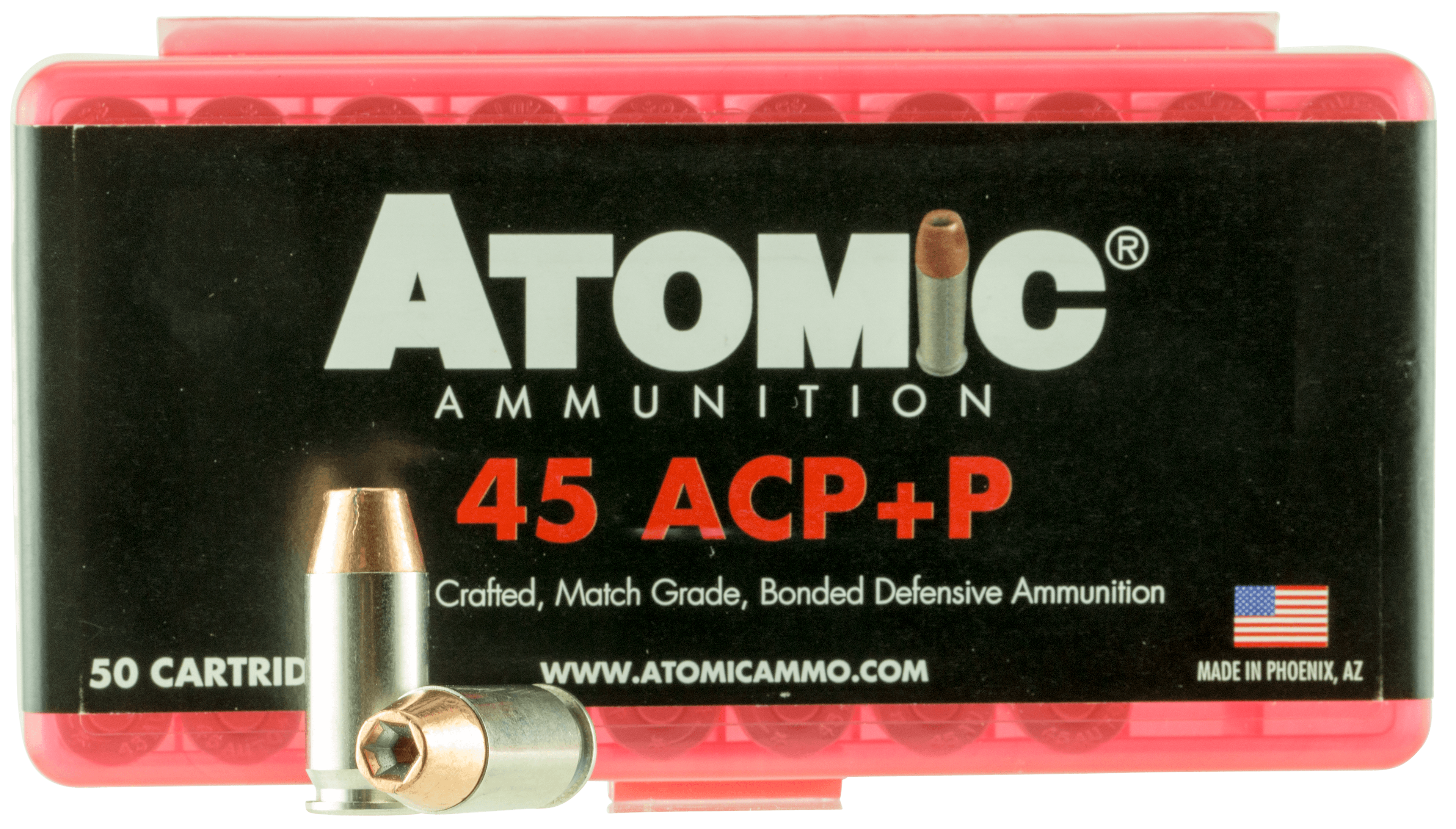 Atomic Ammunition 00412 Pistol Precision Craft 45ACP +P 185gr Bonded Match Hollow Point 50 Rounds