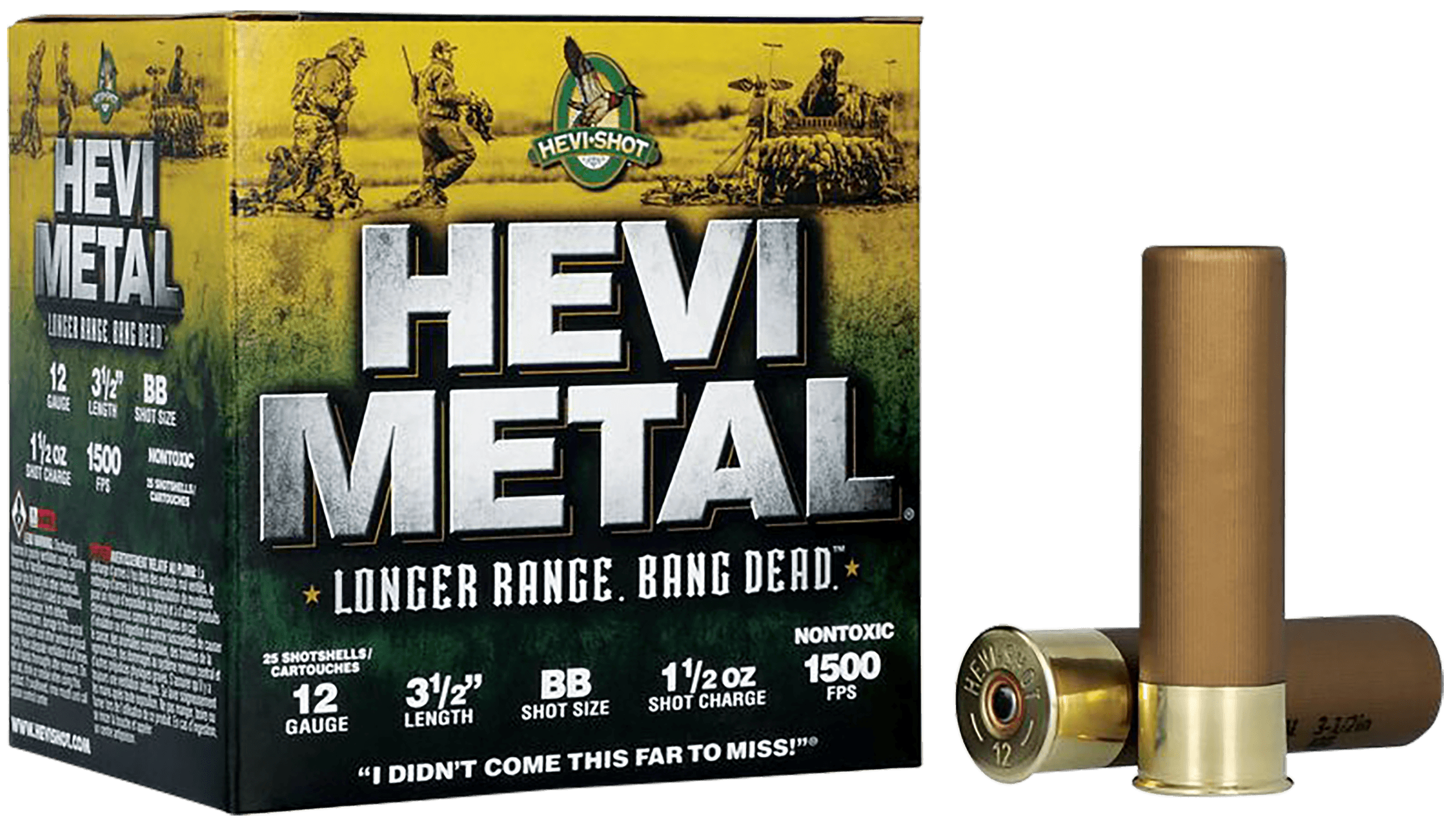 HEVI-Metal HS38588 HEVI-Metal Longer Range 12Gauge 3.50" 1 1/2oz BBShot 25 Rounds