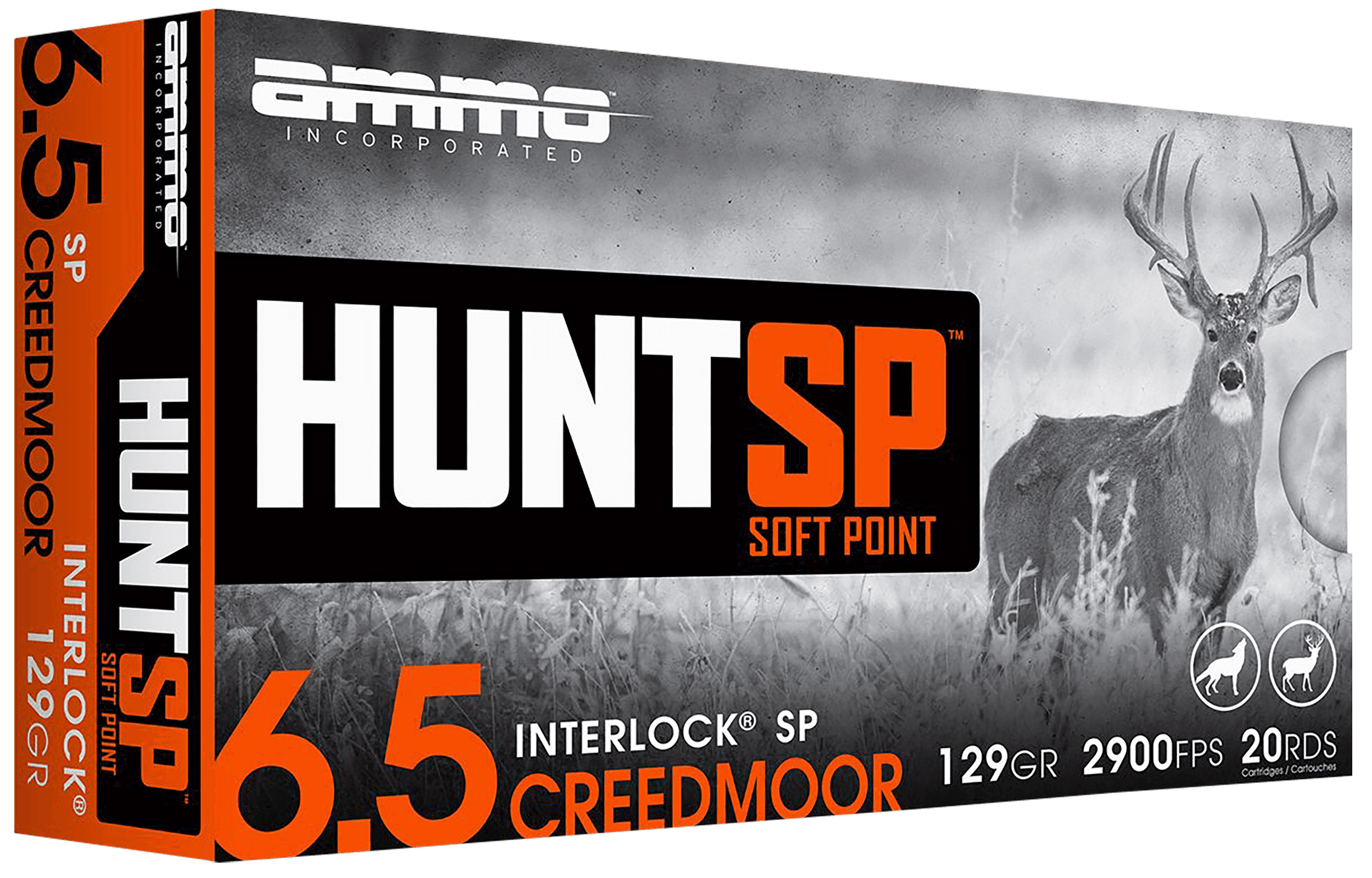 Ammo Inc 65CM129SPA20 Hunt  6.5Creedmoor 129gr Soft Point 20 Rounds