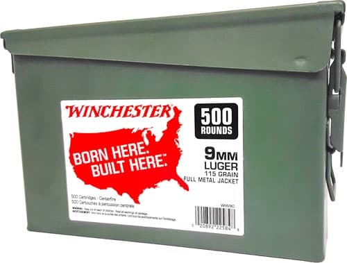 Winchester 9mm Luger Full Metal Jacket 115 Grain 500 Rounds