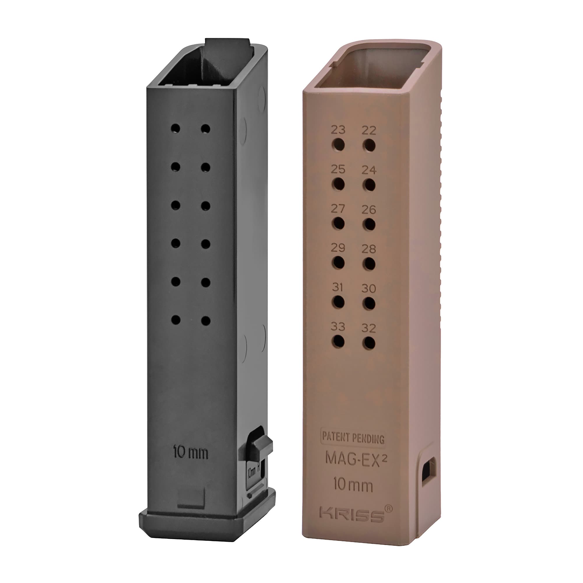Kriss MagEx2 Kit for Glock 20 10mm 18 Round Magazine Extension Flat Dark Earth 3PK