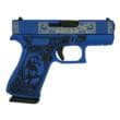 Glock G43X 9mm Luger 3.4in 10rd Blue Cerakote Glock and Horses Engraved