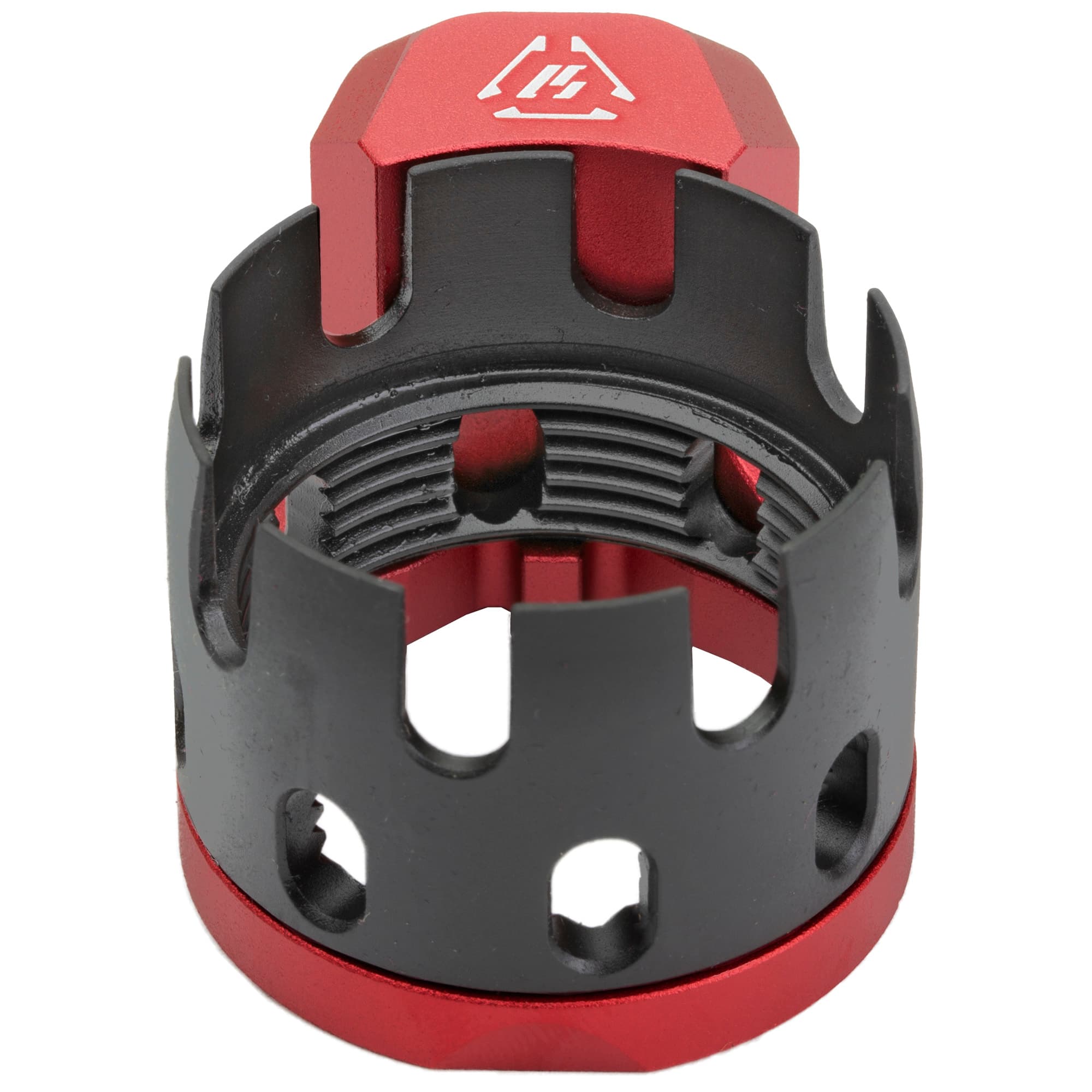 Strike Industries ARECN&EEPRED AR Castle Nut Extended End Plate Steel Red