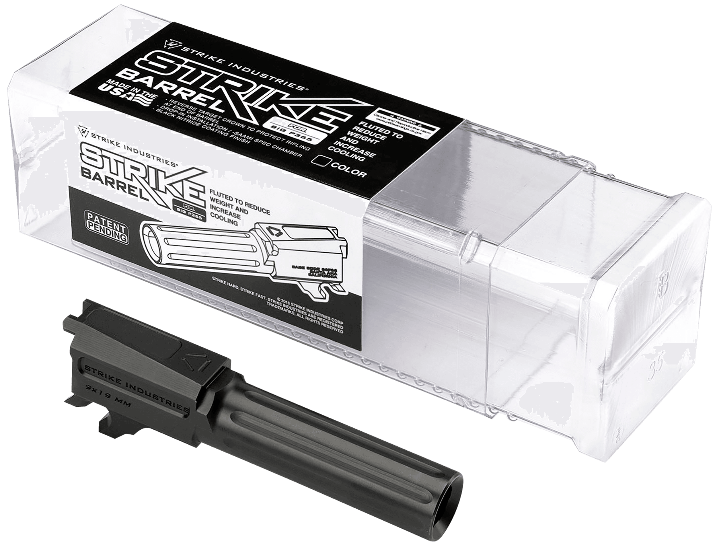 Strike Industries P365-BARREL Replacement Barrel 9mm Luger 3.10" Fluted Nitride