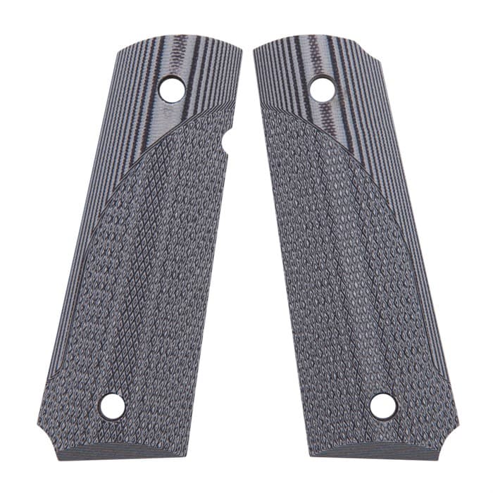 Pachmayr Tactical Grip Checkered Black Gray G10 Panels for 1911
