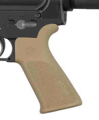 Hogue OverMolded Beavertail Cobblestone Desert Tan Rubber Pistol Grip AR-15 M16