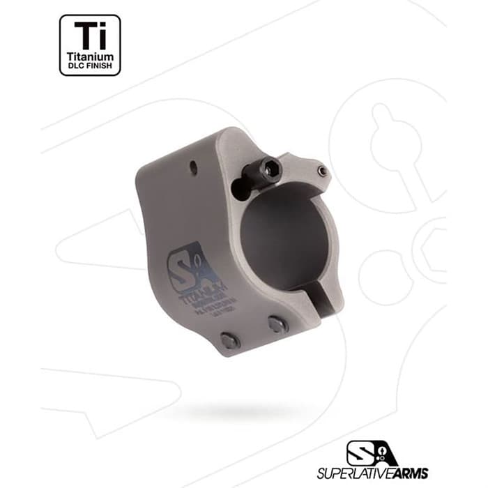 Superlative Arms AR-15 Clamp On Titanium Adjustable Gas Block Gray .875