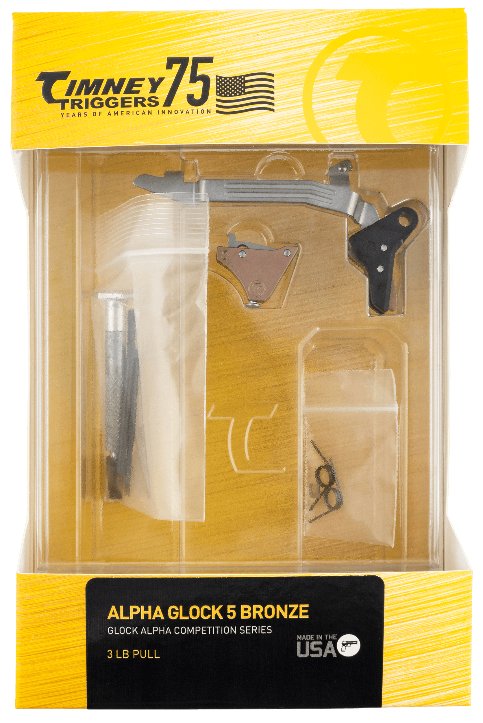Timney Triggers Alpha Competition Bronze Straight Trigger for Glock Gen5 and Glock 44
