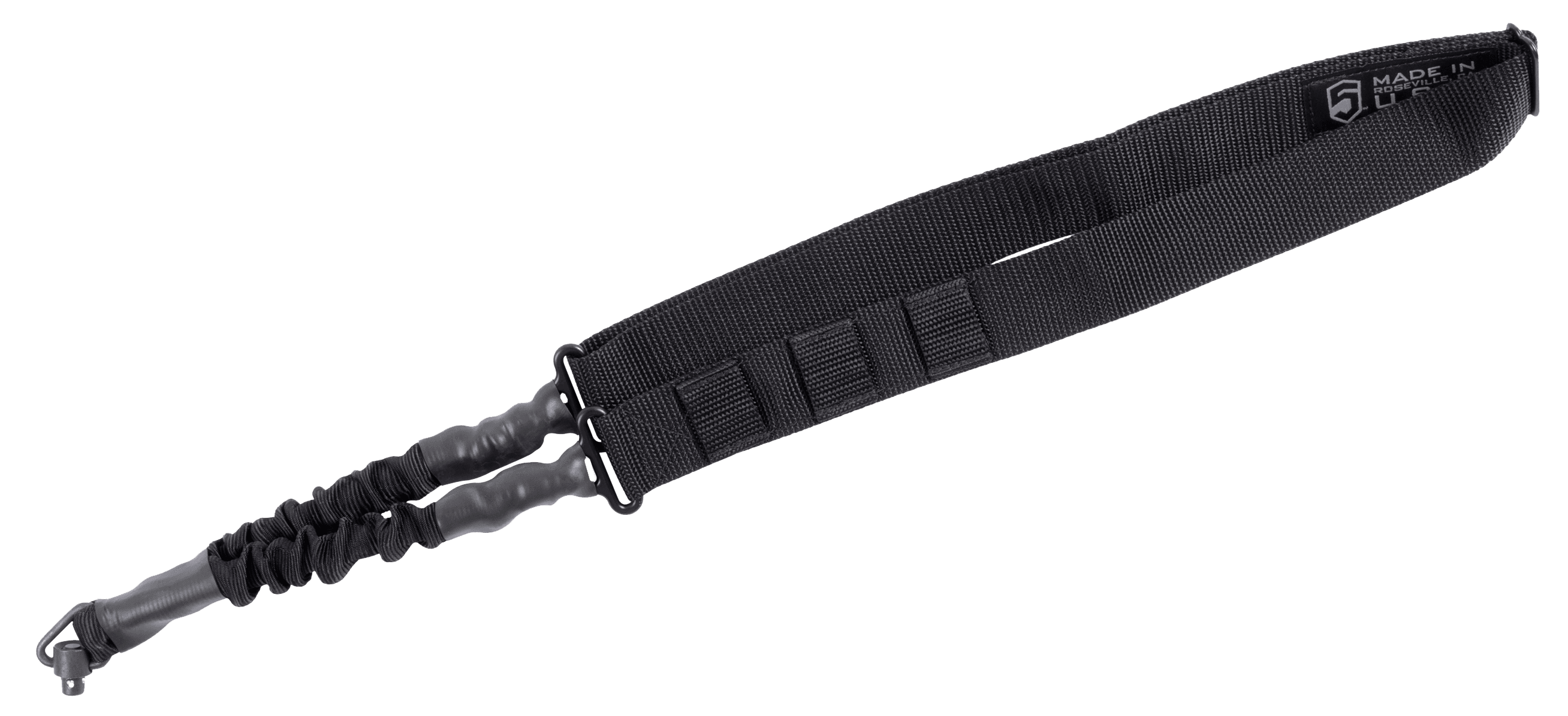 Phase 5 Weapon Systems SLGQD Single Point Sling with QD Swivel Adjustable Bungee Black Nylon Strap with Elastic Shock-Cord for Rifle/Shotgun