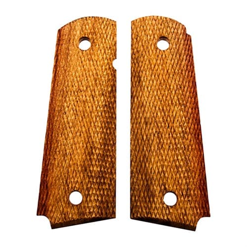 Navidrex Grips 1911 Commander Full Checkered Wood Grip Brown