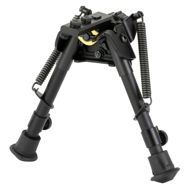 Harris Bipods S-BR2M-LOK Swivel BR M-LOK, 6-9", Black Steel/Aluminum, Self-Leveling Legs, Rubber Feet