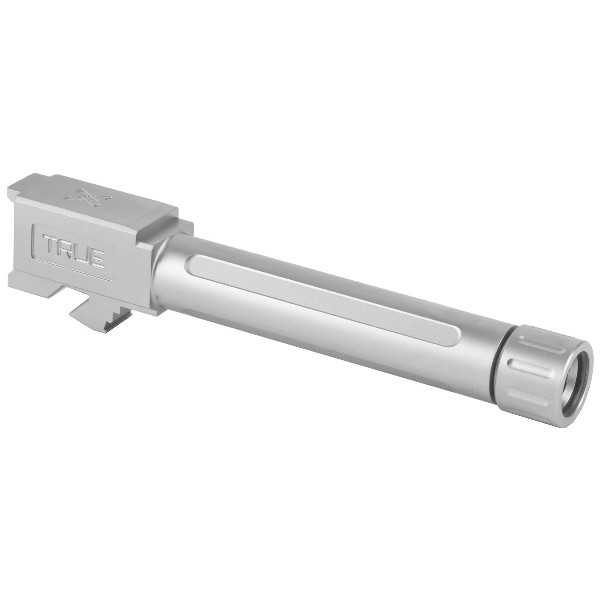 True Precision Glock 19 Threaded Barrel Satin Silver 9mm Luger Fits Glock 19