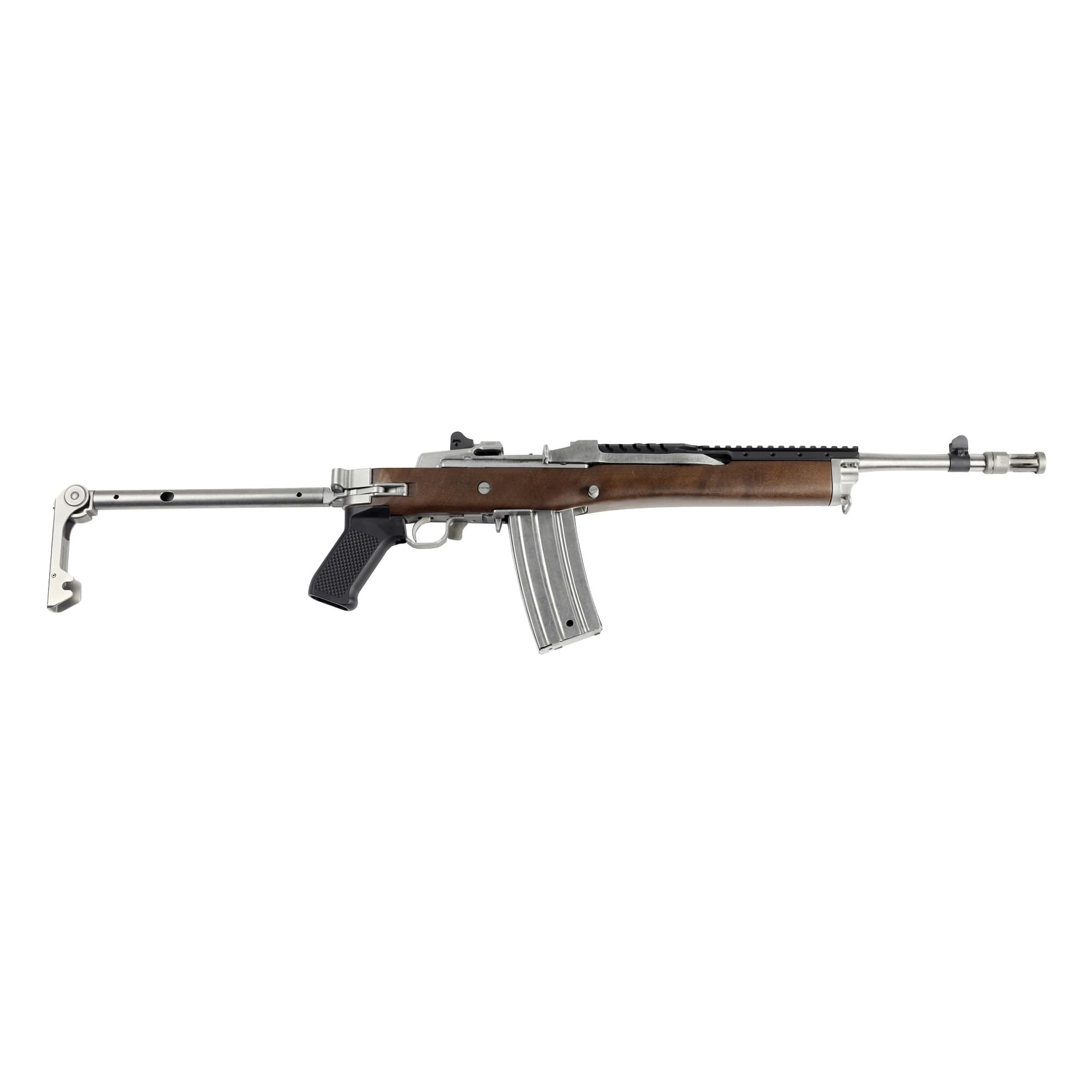 Samson Folding Stock Ruger Mini 14 30 Stainless Walnut Black Grip 13.50 Pull