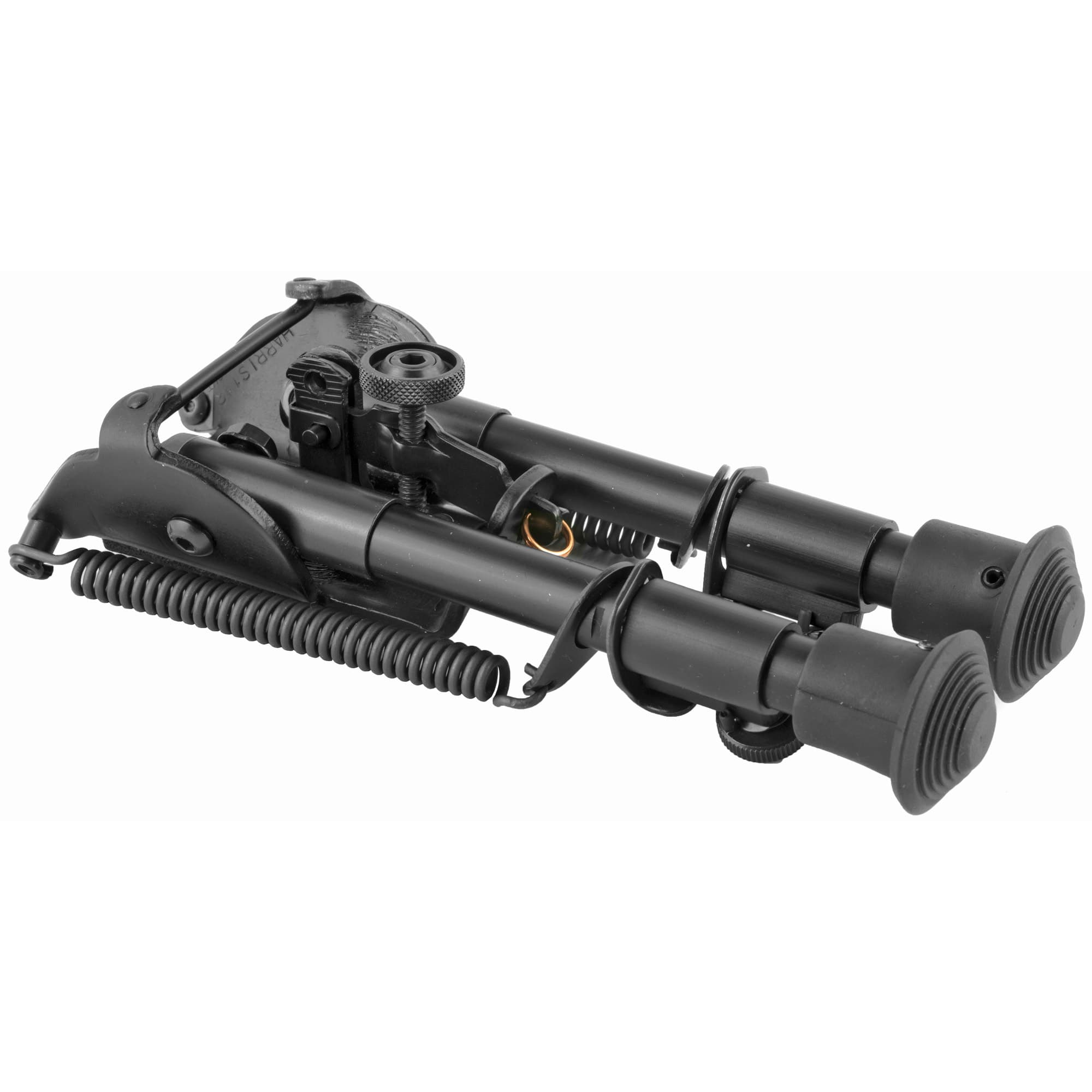 Harris Bipods 1A2-BR2 Non-Swivel BR Swivel Stud, 6-9", Black Steel/Aluminum, Self Leveling Legs, Rubber Feet (No Sling Stud Provision)