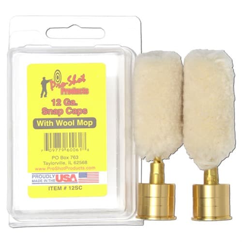 Pro-Shot 12SC Snap Caps 12 Gauge Shotgun #5/16-27 Thread Brass/Cotton Mop 2 Pack