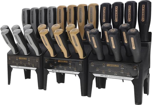 Wheeler 4002882 Hex/Torx Benchtop Screwdriver Set Rubber Handle 30 Pieces