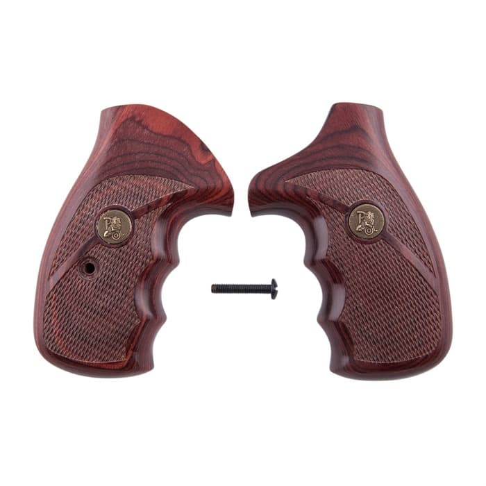 Pachmayr Renegade Grip Checkered Rosewood Laminate Finger Grooves for SW N Frame