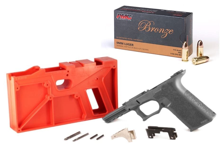 Polymer 80 Pf940 v2 Gray Full Size Pistol Frame Kit Glock 17 22 Compatible