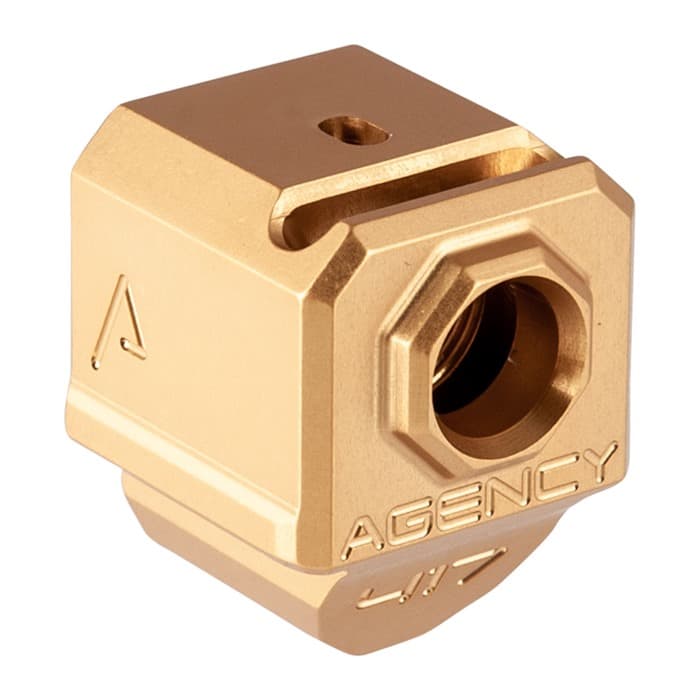 Agency Arms 417S Single Port Comp Glock Gen 4 9mm Gold for Glock 17