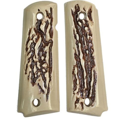 N.c. Ordnance Govt Model Grips Stag Brown For 1911 Commander