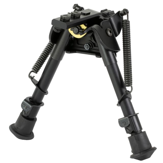 Harris Bipods S-BRMM-LOK Swivel BR M-LOK, 6-9", Black Steel/Aluminum, Notched Legs, Rubber Feet