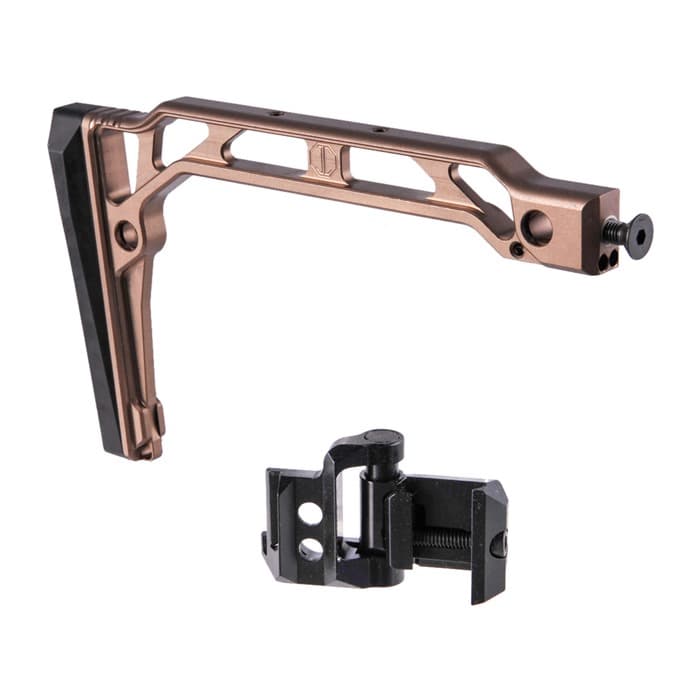 Jmac Customs SS8R Skeleton Stock Rise Folding AR15 Aluminum Tan