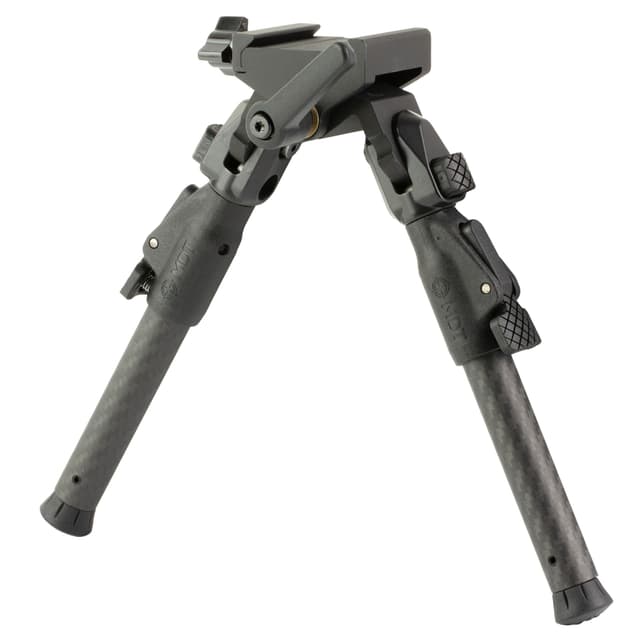 Mdt Sporting Goods Inc 105561BLK GRND-POD  Black 4.50"-9" Carbon Fiber/Aluminum, Adj. Throw Lever, 4 Leg Postitions, Fits ARCA Rail & RRS Dovetail