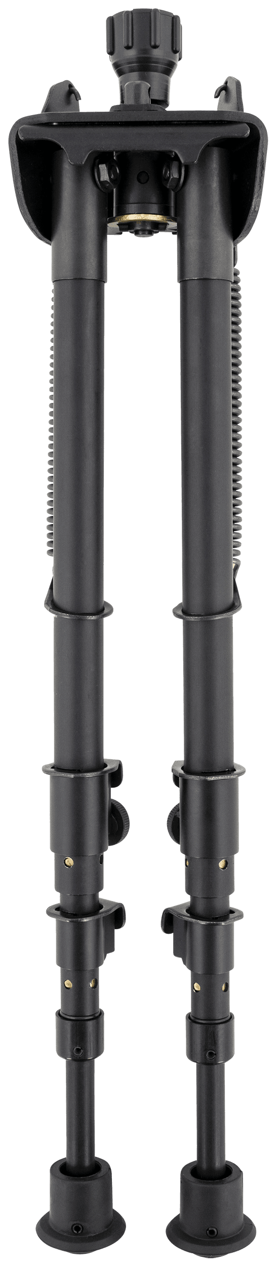 Harris Bipods S-25CP Swivel 25C Picatinny, 13.50-27", Black Steel/Aluminum, Rubber Feet