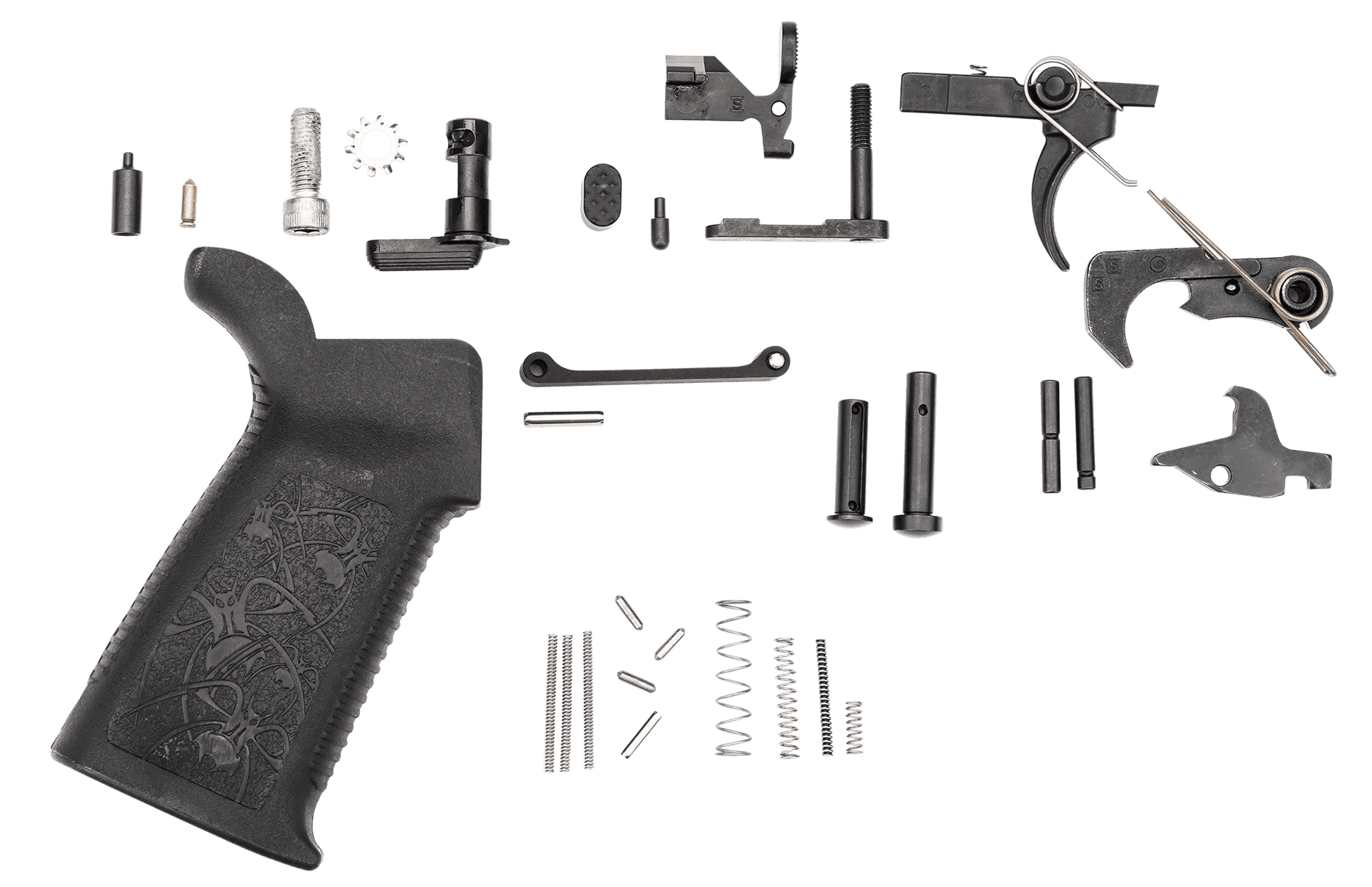 Spikes Tactical SLPK101 Lower Parts Kit Multi Caliber Oxide Steel AR