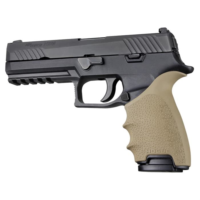 Hogue Grip Sleeve Handall Beavertail Flat Dark Earth Rubber Fits Sig Sauer P320 Full Size