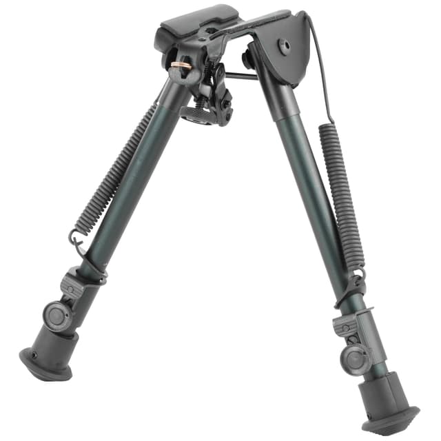 Harris Bipods L1A2 Non-Swivel L Swivel Stud, 9-13", Black Steel/Aluminum, Rubber Feet
