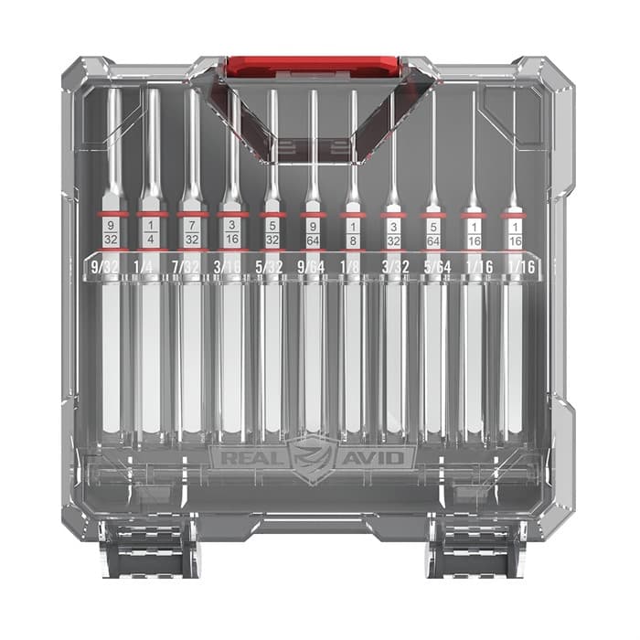 Real Avid AVAPKS Accu-Punch Standard Pin Punch Set Steel 11 Pieces