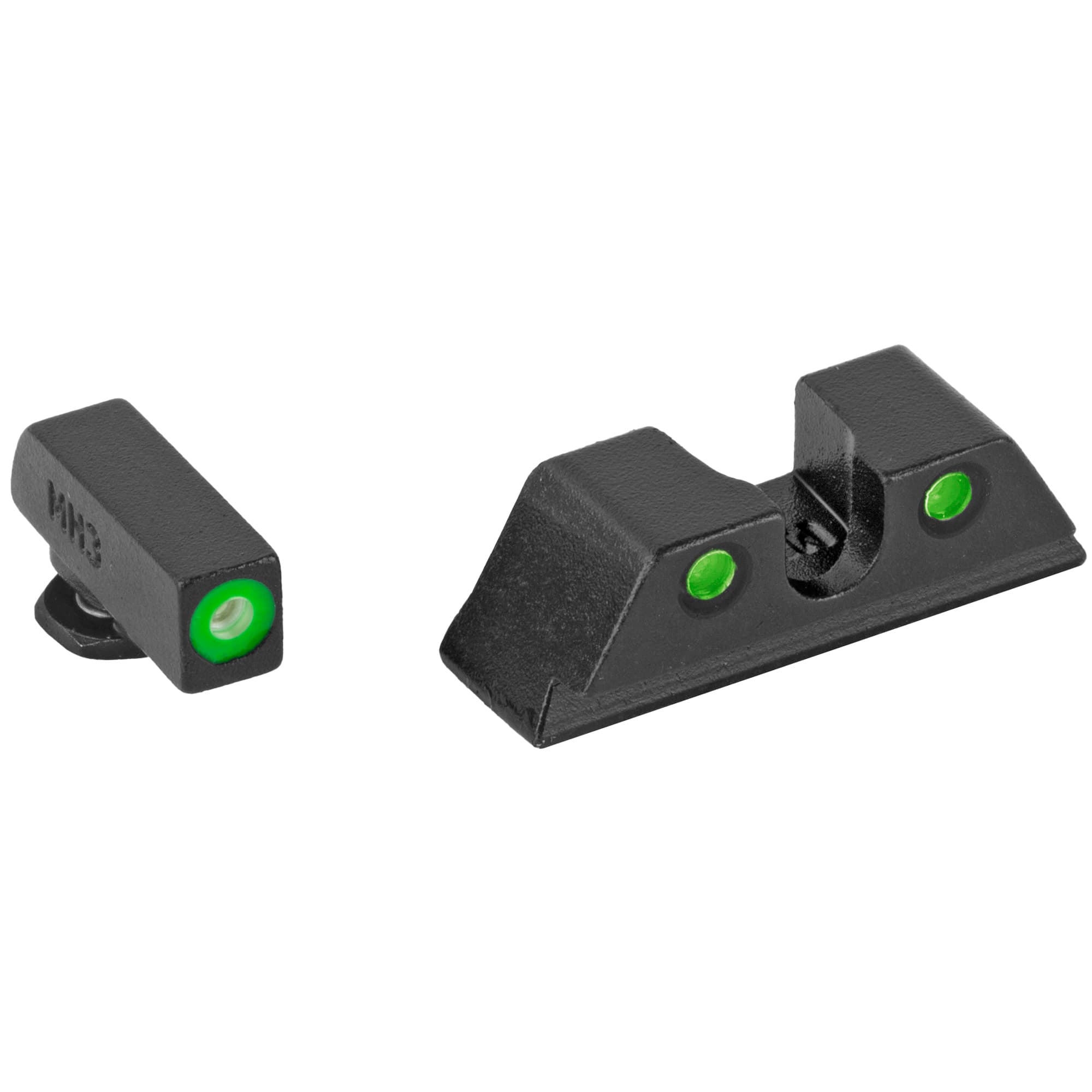Meprolight HyperBright Green Tritium Front Green Outline Rear Sights for Glock