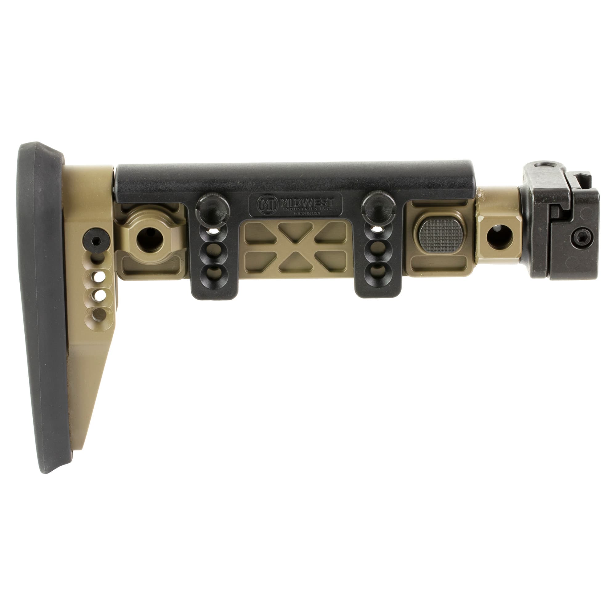Midwest Industries AK Alpha Folding Stock Flat Dark Earth 1913 Picatinny Rail