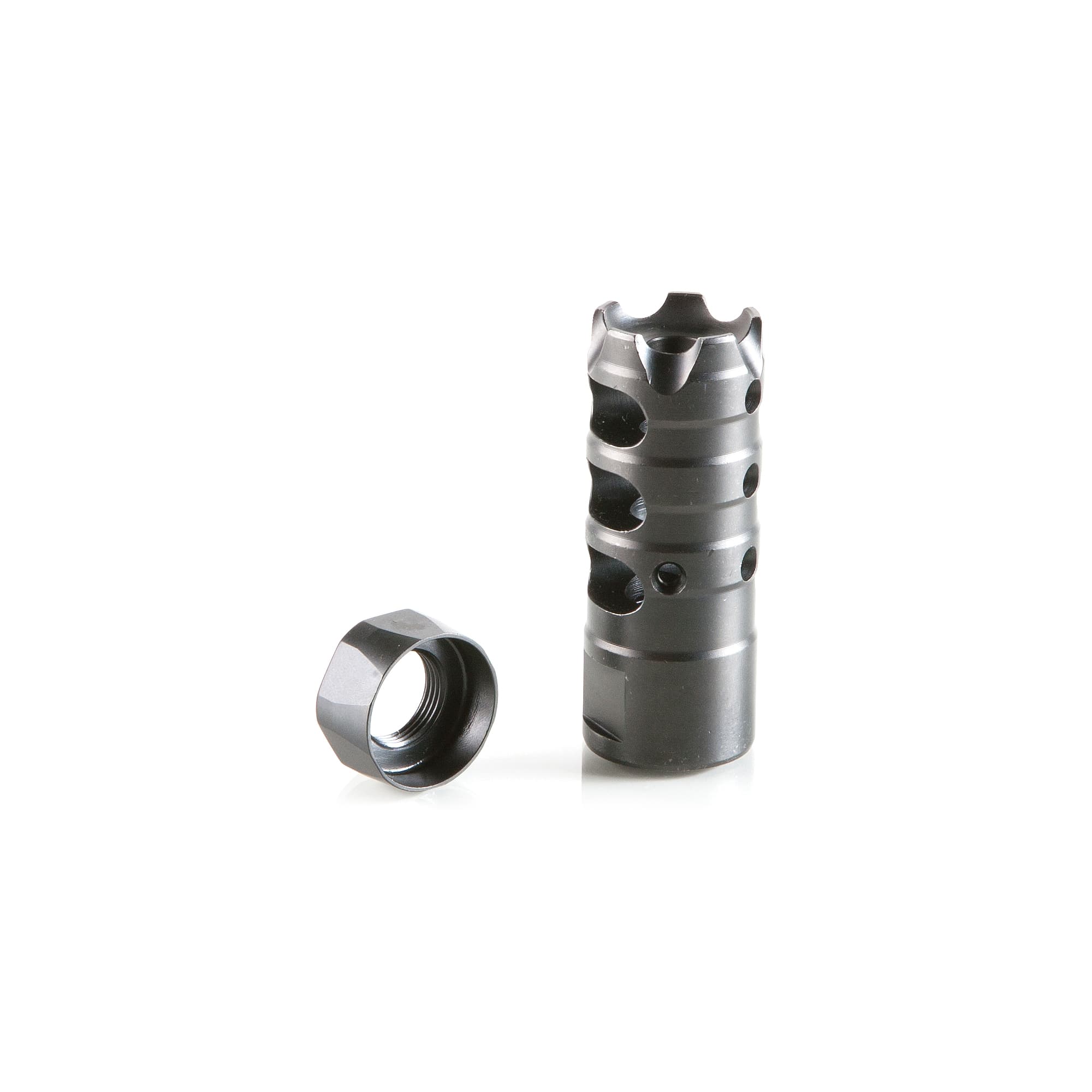 Patriot Ordnance Factory 00309 Triple Port Muzzle Brake Black Nitride Steel with 5/8"-24 tpi Threads for 308 Win, 7.62x51mm NATO AR-Platform