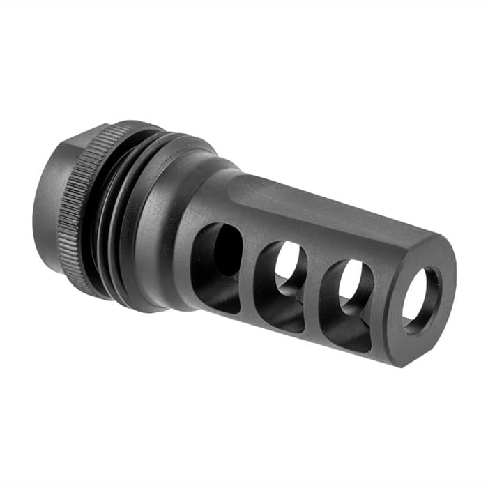 SilencerCo AC858 ASR Muzzle Brake Black Steel with 3/4"-24 tpi Threads for 338 Cal