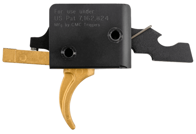 CMC Triggers Goldfinger Single Stage Trigger AR15 AR10 Curved 3.5 lb Steel