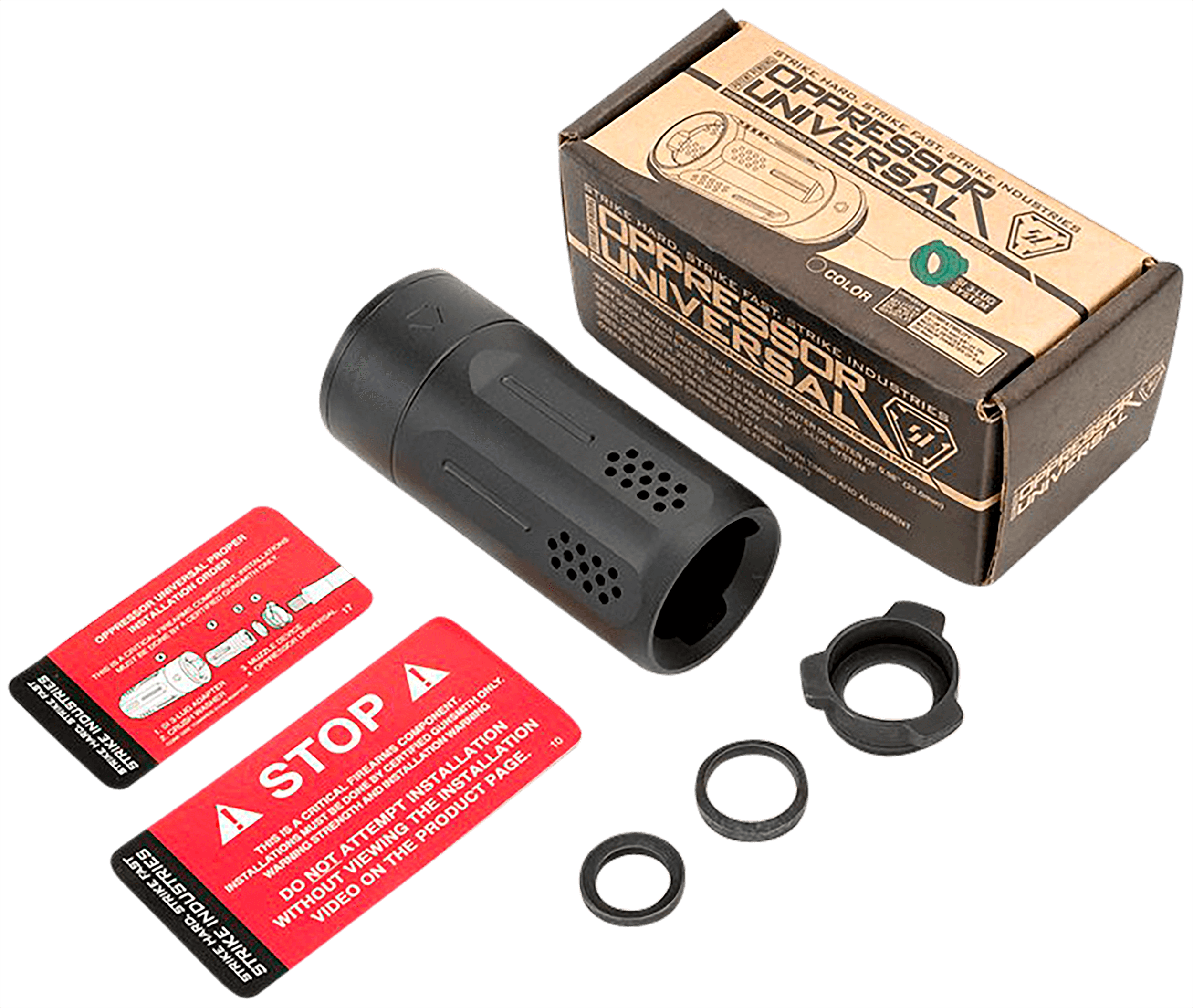 Strike Industries Oppressor Universal Blast Shield Multi-Cal 3.37"L 1.61"D Steel/Aluminum