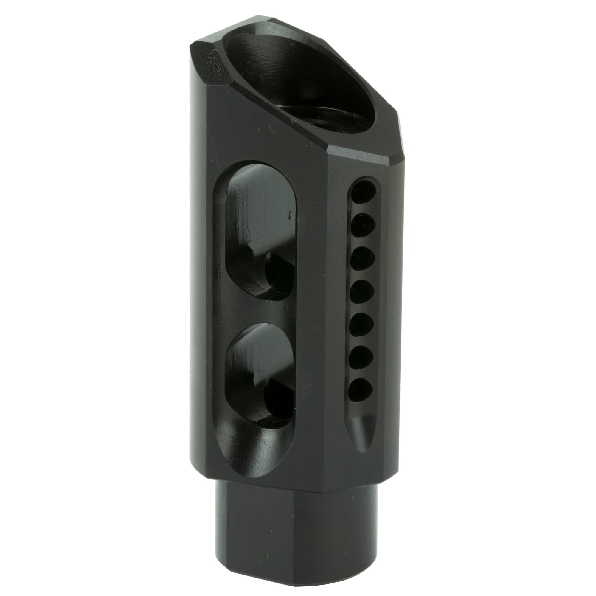 Yankee Hill 3085MBA Slant Muzzle Brake Black Steel with 5/8"-24 tpi Threads & 2.75" OAL for 30 Cal AR-Platform