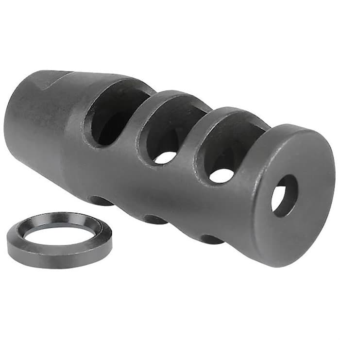 Midwest Industries MIARMB1 Muzzle Brake  Black Phosphate Steel with 1/2"-28 tpi Threads for 223 Rem, 5.56x45mm NATO AR-Platform