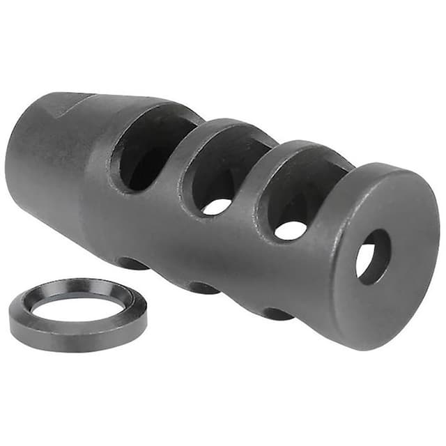Midwest Industries MIARMB1 Muzzle Brake  Black Phosphate Steel with 1/2"-28 tpi Threads for 223 Rem, 5.56x45mm NATO AR-Platform
